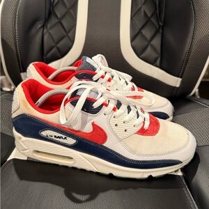 Size 11 - Nike Air Max 90 “USA DENIM” Red White Navy Sneakers